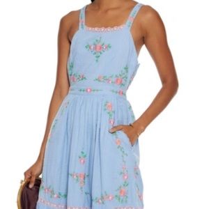 Loveshackfancy Asher Pinefore Dress- Blue